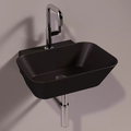 Керамическая раковина 48 см Simas WAVE, matte black (WA 08) На столешницу, На тумбу, Подвесные Прямоугольные