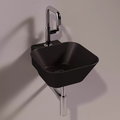 Керамическая раковина 33 см Simas WAVE, matte black (WA 07) На столешницу, На тумбу, Подвесные Квадратные