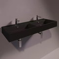 Керамическая раковина 121 cм Simas Agile, matte black (AG 121D) На столешницу, На тумбу, Подвесные Прямоугольные