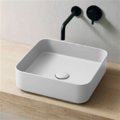 Раковина накладная 40 см Cielo Shui Comfort, молочный (SHCOLAQ40-TL) На столешницу, На тумбу Квадратные
