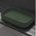 Раковина накладная 60 см Cielo Shui Comfort, зеленый (SHCOLAR60-AG) На столешницу, На тумбу Прямоугольные