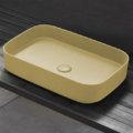 Раковина накладная 60 см Cielo Shui Comfort, песочный (SHCOLAR60-CN) На столешницу, На тумбу Прямоугольные