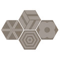 Плитка Ornamenta Corebasics Patchwork Ashgrey Hexagon D60 (CB60PATCHA) Ornamenta Для кухни, Для общественных помещений, Для жилых помещений, Для ванной