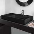 Керамическая раковина 90 см со скрытым сливом и шлифованным низом Laufen Kartell, черный глянцевый (H8183390201111) На столешницу, На тумбу, Подвесные Прямоугольные