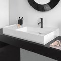Керамическая раковина 90 см со скрытым сливом и шлифованным низом Laufen Kartell, белый (H8183390001111) На столешницу, На тумбу, Подвесные Прямоугольные