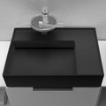 Керамическая раковина 60 см со скрытым сливом Laufen Kartell, черный матовый (H8103347161111) На столешницу, На тумбу, Подвесные Прямоугольные