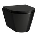 Подвесной безободковый укороченный унитаз Laufen Kartell, черный глянцевый (H8203330200001) Подвесные 