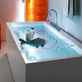 Ванна встраиваемая из искусственного камня с бортом для смесителя Laufen Kartell 170х86 см, white (H2233310006161) Laufen Прямоугольные