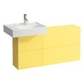 Боковая стенка с одной дверцей и двумя створками, раковина слева, 120 см Laufen Kartell, желтый (H4082910336441) Laufen Тумбы