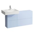 Боковая стенка с одной дверцей и двумя створками, раковина слева, 120 см Laufen Kartell, серо-голубой (H4082910336451) Laufen Тумбы