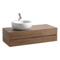 Тумба подвесная с 4 ящиками и отверстием под раковину слева, 120 см Laufen IL Bagno Alessi One, грецкий орех (H4241210976301) Laufen Тумбы