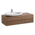 Тумба подвесная с 4 ящиками и отверстием под раковину слева, 120 см Laufen IL Bagno Alessi One, грецкий орех (H4241310976301) Laufen Тумбы
