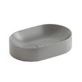 Раковина накладная 55 см NIC Design Pin, светло-серый матовый (001 714.062) На столешницу, На тумбу Овальные