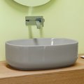 Раковина накладная 55 см NIC Design Semplice, серо-голубой глянцевый (001 376.078) На столешницу, На тумбу Овальные