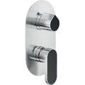 Смеситель для душа на 2 выхода Nobili Dress, inox T.E.A.+ and matt carbon (WE81102/DST22) Для душа Нержавеющая сталь/черный матовый