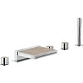 Смеситель на борт ванны Nobili Dress, chrome and heritage wood (WEBK204/DSC11) Для ванны Хром-бежевый