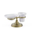 Мыльница-подстаканник Tres Tres-clasic, состаренная латунь матовый (02463613LM) Мыльницы, Стаканы для зубных щеток Tres