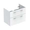Тумба для встроенного умывальника 788 мм с 2-мя ящиками, slim rim, Geberit Selnova Square, белый глянцевый (501.208.00.1) Geberit Тумбы