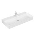 Раковина подвесная 100х47 Villeroy&Boch Memento 2.0, White Alpin CeramicPlus (4A22A2R1) На столешницу, Подвесные Прямоугольные