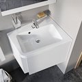 Мраморная встраиваемая угловая раковина 55 см Ravak 10° R, белый (XJIP1155000) Встраиваемые сверху Угловые асимметричные