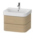 Тумба подвесная под раковину, 2 ящика, 62,5х49 см Duravit Happy D.2 Plus, дуб (HP4386071710000) Duravit Тумбы