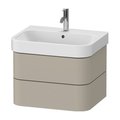 Тумба подвесная под раковину, 2 ящика, 62,5х49 см Duravit Happy D.2 Plus, серо-коричневый (HP4386060600000) Duravit Тумбы