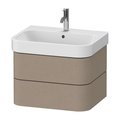 Тумба подвесная под раковину, 2 ящика, 62,5х49 см Duravit Happy D.2 Plus, льняной декор (HP4386075750000) Duravit Тумбы