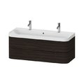 Мебельный комплект с раковиной на 2 смесителя 117,5х49 см, Duravit Happy D.2 Plus, орех (HP4379O69690000) Duravit Мебельные комплекты