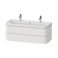 Мебельный комплект с раковиной на 2 смесителя 117,5х49 см, Duravit Happy D.2 Plus, белый шелковисто-матовый (HP4379O39390000) Duravit Мебельные комплекты