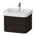 Тумба подвесная под раковину, 2 ящика, 62,5х49 см Duravit Happy D.2 Plus, орех (HP4386069690000) Duravit Тумбы
