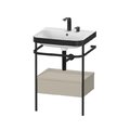 Меблевий комплект з раковиною на 2 отвори і консоллю, 57, 5х49 см, Duravit Happy D. 2 Plus, сіро-коричневий (HP4740E6060) Duravit Меблеві комплекти