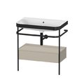 Мебельный комплект с раковиной без отверстия и консолью, 77,5х49 см, Duravit Happy D.2 Plus, серо-коричневый (HP4742N6060) Duravit Мебельные комплекты