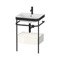 Мебельный комплект с раковиной с 1 отверстием и консолью, 57,5х49 см, Duravit Happy D.2 Plus, белый матовый (HP4740O3636) Duravit Мебельные комплекты