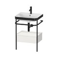 Мебельный комплект с раковиной с 1 отверстием и консолью, 57,5х49 см, Duravit Happy D.2 Plus, белый супер матовый (HP4740O8484) Duravit Мебельные комплекты
