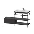 Мебельный комплект с раковиной на 2 отверстия и консолью, 140х49 см, Duravit Happy D.2 Plus, граф (HP4747E8080) Duravit Мебельные комплекты