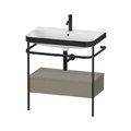 Мебельный комплект с раковиной с 1 отверстием и консолью, 77,5х49 см, Duravit Happy D.2 Plus, серый камень (HP4742O9292) Duravit Мебельные комплекты