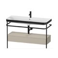 Мебельный комплект с раковиной на 1 отверстие и консолью, 117,5х49 см, Duravit Happy D.2 Plus, серо-коричневый (HP4744O60600000) Duravit Мебельные комплекты