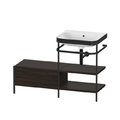 Мебельный комплект с раковиной без отверстия и консолью, 120х49 см, Duravit Happy D.2 Plus, орех (HP4745N6969) Duravit Мебельные комплекты