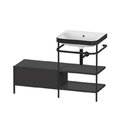 Мебельный комплект с раковиной без отверстия и консолью, 120х49 см, Duravit Happy D.2 Plus, графит (HP4745N8080) Duravit Мебельные комплекты