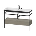 Мебельный комплект с раковиной на 2 отверстия и консолью, 117,5х49 см, Duravit Happy D.2 Plus, серый камень (HP4744E92920000) Duravit Мебельные комплекты