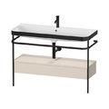Мебельный комплект с раковиной на 1 отверстие и консолью, 117,5х49 см, Duravit Happy D.2 Plus, серо-коричневый супер матовый (HP4744O83830000) Duravit Мебельные комплекты