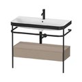 Мебельный комплект с раковиной на 1 отверстие и консолью, 97,5х49 см, Duravit Happy D.2 Plus, льняной декор (HP4743O7575) Duravit Мебельные комплекты