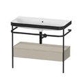 Мебельный комплект с раковиной без отверстия и консолью, 97,5х49 см, Duravit Happy D.2 Plus, серо-коричневый (HP4743N6060) Duravit Мебельные комплекты