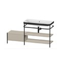 Меблевий комплект з раковиною без отвору і консоллю, 160х49 см, Duravit Happy D. 2 Plus, сіро-коричневий (HP4748N6060) Duravit Меблеві комплекти