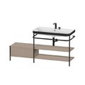 Мебельный комплект с раковиной на 2 отверстия и консолью, 160х49 см, Duravit Happy D.2 Plus, льняной декор (HP4748E7575) Duravit Мебельные комплекты