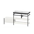 Мебельный комплект с раковиной без отверстия и консолью, 160х49 см, Duravit Happy D.2 Plus, белый шелковисто-матовый (HP4748N3939) Duravit Мебельные комплекты