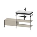 Мебельный комплект с раковиной на 1 отверстие и консолью, 140х49 см, Duravit Happy D.2 Plus, серо-коричневый (HP4747O6060) Duravit Мебельные комплекты