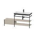 Мебельный комплект с раковиной на 1 отверстие и консолью, 160х49 см, Duravit Happy D.2 Plus, серо-коричневый (HP4748O6060) Duravit Мебельные комплекты