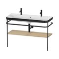 Мебельный комплект с раковиной на 2 смесителя и консолью, 117,5х49 см, Duravit Happy D.2 Plus, дуб (HP4759O71710000) Duravit Мебельные комплекты