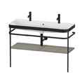 Мебельный комплект с раковиной на 2 смесителя и консолью, 117,5х49 см, Duravit Happy D.2 Plus, серый камень (HP4759O92920000) Duravit Мебельные комплекты